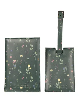 Printed Luggage Tag & Passport Cover - Green - Green - Size: ONE - Mountain Warehouse - FashionsVida