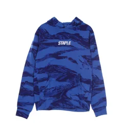 Felpa Leggera Cappuccio Uomo Popover Hoodie Blue