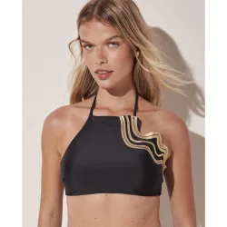Top de bikini liso con relleno