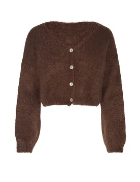 Cardigan Corto CORNELIA marrone S - American Dreams - FashionsVida