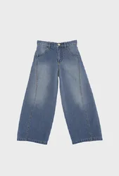 Jeans ampio bambina blu