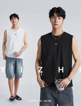 Fashion Men's Minimalist Metal Logo Tank Top 2026 Summer Loose Skin-Friendly Breathable Casual Sports Sleeveless Vest - Aliexpress - FashionsVida