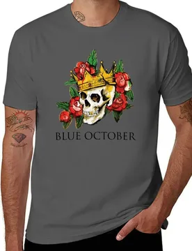 Blue October - King Skull T-Shirt Large Size Soft Cotton T-Shirt - Aliexpress - FashionsVida