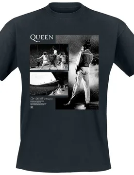 T-Shirt - We Are The Champion Concert Photos - S bis 5XL - für Männer - Größe 4XL - schwarz - Lizenziertes Merchandise! - Männer - male - Queen - FashionsVida