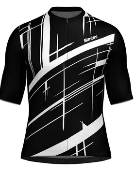 Maglia A Maniche Corte Sketch Black - Santini - FashionsVida
