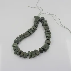 Natural Green Kyanite Raw Stone Nugget Loose Beads Bracelet Making,Middle Drilled Gemstones, For Pendant Jewelry Marking
