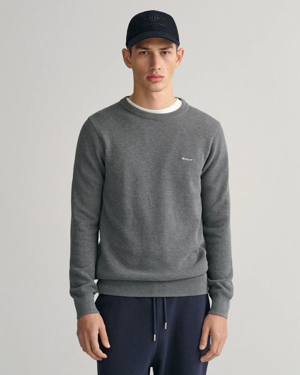 Mens Sweater - Grey Cotton - Size Large - Gant - FashionsVida