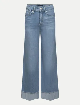 Wide-Leg Jeans Sventy Turn Up Blau 38 - Raffaello Rossi - FashionsVida