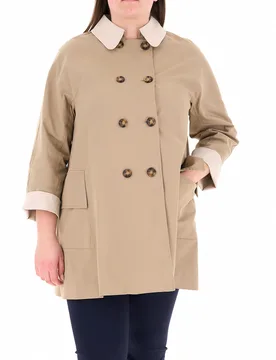 Trench misto cotone BEIGE 48 - ELENA MIRO' - FashionsVida