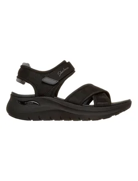 Sandali neri con fasce incrociate regolabili ARCH FIT 2.0 SANDAL FEELIN' BRIGHT 38 - Skechers - FashionsVida