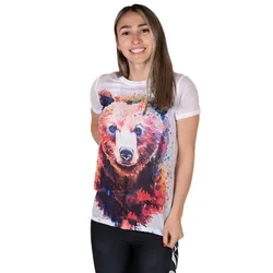 Be Wild Bear Short Sleeve T-shirt White M Women