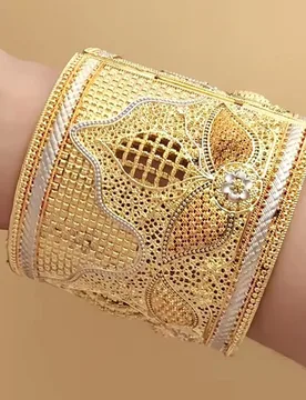 Wide Bangles Gold Plated Luxury Wedding Brid Bracelet Arabic Turkish Bridal Gift Ethnic Gold Bangle for Women - Aliexpress - FashionsVida