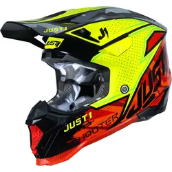 Casco Moto Cross Enduro J40 Shooter Camo Rosso Nero taglia L