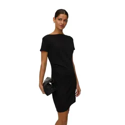 Vestito Corto A Maniche Corte Mille Black XS