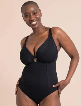 Women's Jet Set Multiway Plunge Swimsuit Underwired in Black Size: 42D - Black - Size: 42D - Curvy Kate - FashionsVida