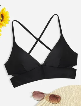 Top bikini de espalda con tiras cruzadas XS - Shein - FashionsVida