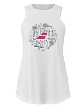 Padel Cotton Sleeveless T-shirt White / White S - Babolat - FashionsVida