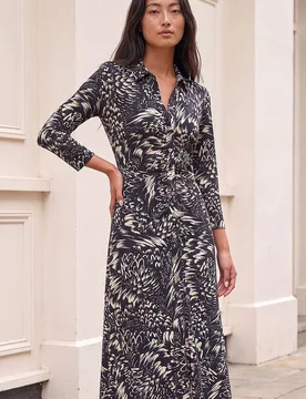 Women's Petite Button Ruched Dress in Black Size: 14 - Black - Size: 14 - Roman - FashionsVida