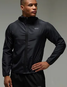 Mens Man Active Regular Fit Windbreaker - Black - Size X-Large - boohooMAN - FashionsVida
