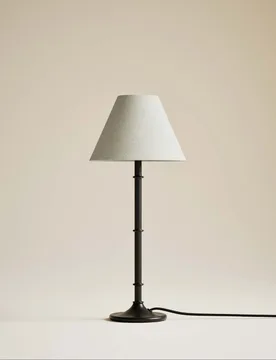 M&S Metal Ribbed Table Lamp Black - M&S - FashionsVida