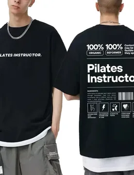 Pilates Instructor Pump Cover Tshirt Men Women Fitness Funny Powerlifting Workout Bodybuilding T-shirts Male Gym Oversized Tees - Aliexpress - FashionsVida