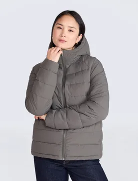Light Cloud Cosi Hooded Womens Padded Jacket - Green - Green - Size: 18 - Animal - FashionsVida