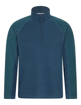 Ashbourne II Mens Half-Zip Fleece - Blue - Blue - Size: L - Mountain Warehouse - FashionsVida