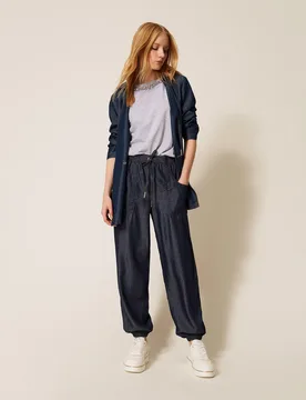 Pantalon de jogging en chambray - TWINSET - FashionsVida