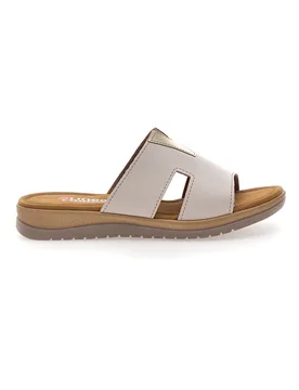 Ciabatte bianche con dettaglio dorato 7229V 38 - LINEA COMODA - FashionsVida