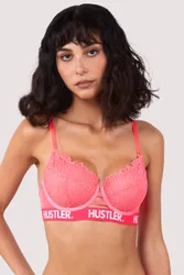 Womens Branded Lace Bra - Pink - Size 34b