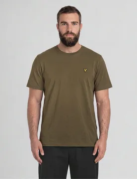 Men's Plain T-Shirt Plus in Olive - Lyle & Scott - FashionsVida