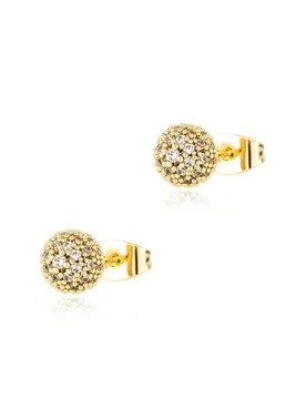 Iced Out Ball Stud Earrings 14K Gold Plated Micro Pave CZ Round Sphere Earrings Hip Hop Unisex Bling Fashion Jewelry Gift - Aliexpress - FashionsVida