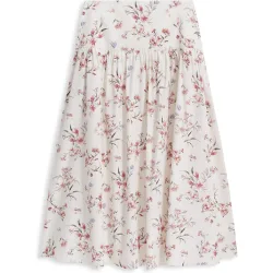 Falda larga con estampado floral y cierre cremallera