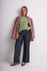 Women's Embellished Chevron Knit Jumper in Olive Size: XL - Olive - Size: XL