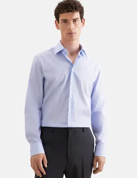 X-Slim Business Hemd Druck Blau 43 - Seidensticker - FashionsVida