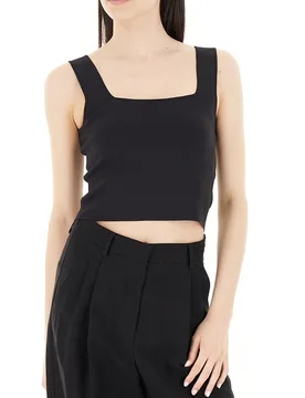 Top scollo quadrato NERO L - WEEKEND MAX MARA - FashionsVida