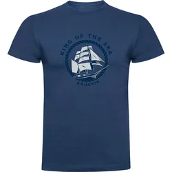King Of The Sea Short Sleeve T-shirt Denim Blue M Men