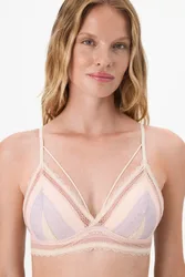 Womens Lace Push-Up Bra - Blush - Size Small