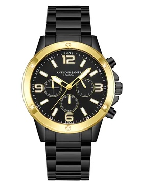 Mens Hand Assembled Limited Edition Grandoise Automatic Black Watch Stainless Steel (Archived) - One Size - Anthony James - FashionsVida