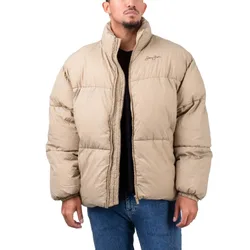 Monogram Logo Puffer Jacket Beige S Herren