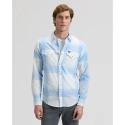 Camisa de hombre de manga larga de cuadros