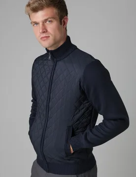 Mens Quilted and Fleece Lined Zip Through Jacket - - Size: S - Kensington - FashionsVida