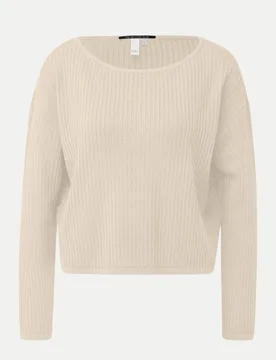 Boxy Strickpullover in Ajouroptik Beige L - Q/S designed by - FashionsVida