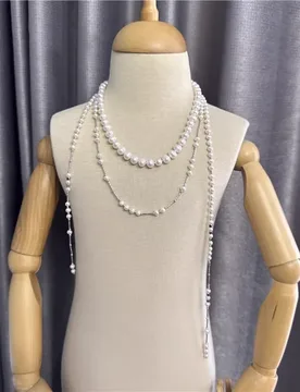 Natural Freshwater Pearl Necklace, Unisex Design with a High-End Multi-Layer Sweater Chain - Aliexpress - FashionsVida