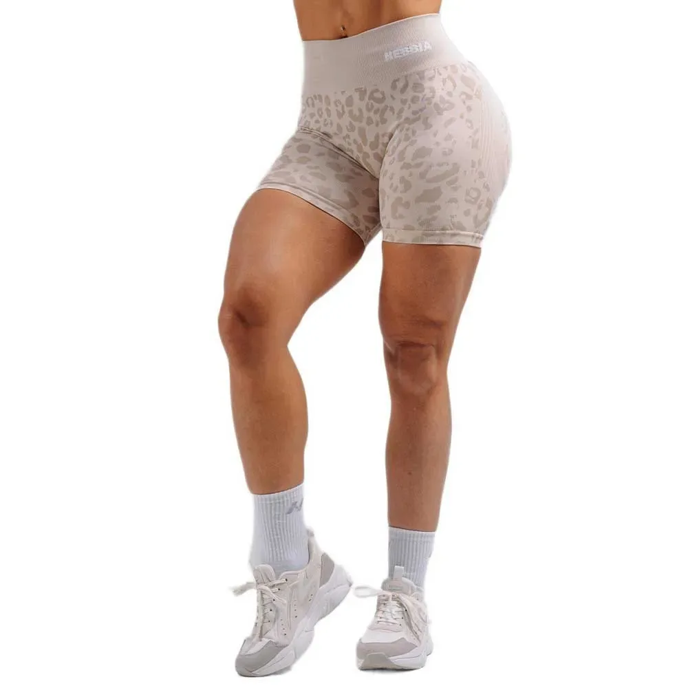 Leggings Courts Push-up Compression Leopard Primal 856 Cream Leopard S - Nebbia - FashionsVida
