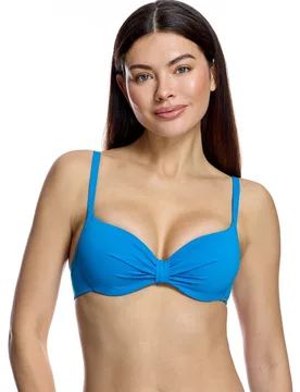 Top de bikini de mujer con copas preformadas y detalle de nudo central - Ory - FashionsVida