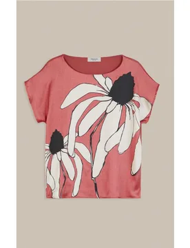 Camiseta de mujer satinada con estampado floral - Trucco - FashionsVida