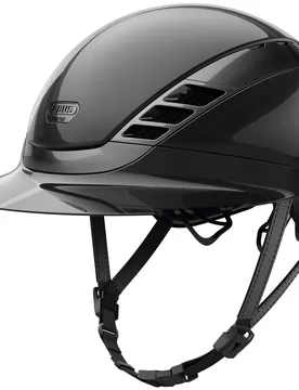 Pikeur Reithelm AirLuxe CHROME L.V., shiny black L (58-61cm) - ABUS - FashionsVida