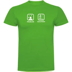 Problem Solution Fish Short Sleeve T-shirt Green S Men