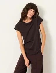 Pure Cotton T-Shirt Chocolate female